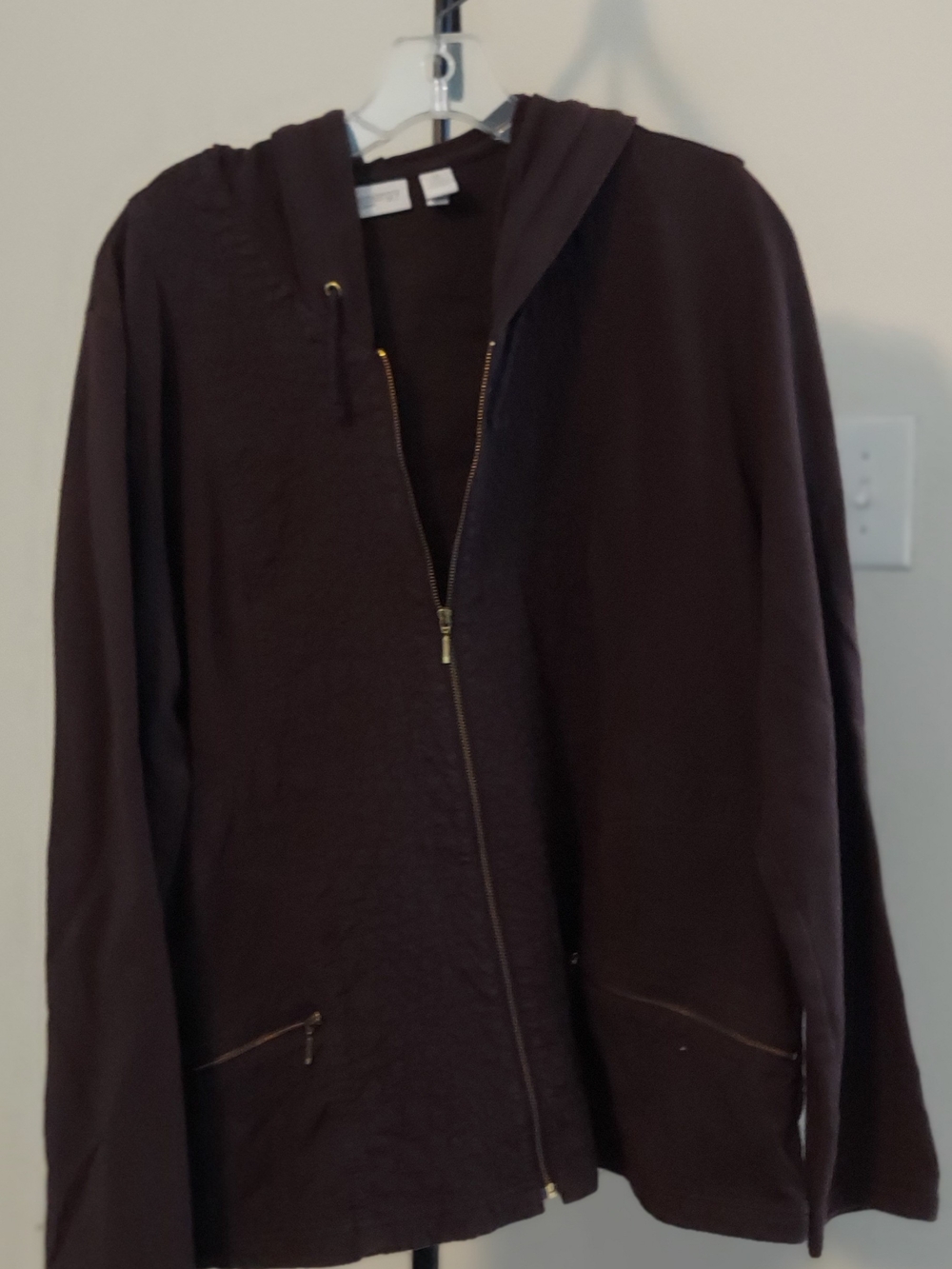 Women's Full-Zip Hooded Jacket in Dark Brown